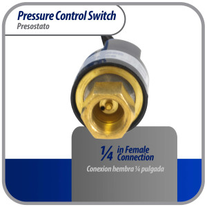 Appli Parts APPS-550450 Valvula Presostato R410 Alta, Abre 550 psi, Cierra 450 psi, 1 m Cable, SPST, 1/4 SAE Hembra, Reset Automatico, remplazo Universal para Aire Acondicionado