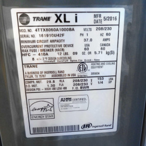 Unidad Cond. Descarga Vertical 60.000btu Xl18i Dual Stage Trane Seer18 R410 208-230v/60hz/1ph 4ttx8060a1000a Unidad Cond. Descarga Vertical 60.000btu Xl18i Dual Stage Trane Seer18 R410 208-230v/60hz/1ph 4ttx8060a1000a