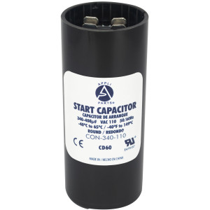 Appli Parts Condensador Capacitor Arranque 340-408 Mfd (microfaradios) uF 110-125 VAC remplazo universal para motores electricos de distintas aplicaciones 3.7cm Diametro 8.6cm Alto CON-340-110
 Appli Parts Condensador Capacitor Arranque 340-408 Mfd (microfaradios) uF 110-125 VAC remplazo universal para motores electricos de distintas aplicaciones 3.7cm Diametro 8.6cm Alto CON-340-110