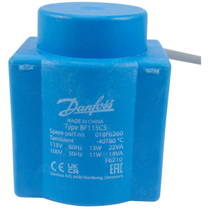 Danfoss 018F6260 Bobina para Solenoide 110 V, 60 Hz, 11 W, 115 V, 50 Hz, 13 W, con Cable de 1 m, IP 67, BF115CS Danfoss 018F6260 Bobina para Solenoide 110 V, 60 Hz, 11 W, 115 V, 50 Hz, 13 W, con Cable de 1 m, IP 67, BF115CS