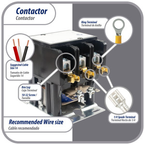 Appli Parts APAC-350120 Contactor 3 Polos 50A 120V Bobina Repuesto para Compresores de CA y Aplicaciones Electricas Certificacion UL E476929 de Trabajo Pesado
