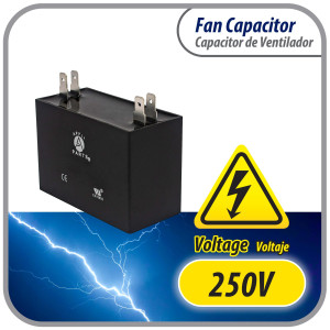 Appli Parts CAP-2.5-250 Condensador Capacitor de ventilador 2.5 mfd (microfaradios) uf 250VAC con 2 conectores compatible con cualquier marca de igual capacitancia 3.7 Ancho, 1.5 Profundidad, 3.4 cm