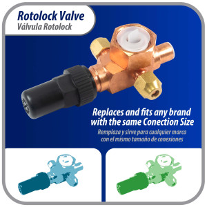 Appli Parts APRV-VA01 Valvula Rotolock V01 1 pulg x 3/8 pulg Soldable con puertos de acceso de 1/4 pulg Universal para sistemas de refrigeracion y aire acondicionado Appli Parts APRV-VA01 Valvula Rotolock V01 1 pulg x 3/8 pulg Soldable con puertos de acceso de 1/4 pulg Universal para sistemas de refrigeracion y aire acondicionado