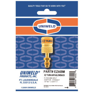 Uniweld EZABM Adaptador Ez-Turn Anti-Blowback 1/4 pulg MF X 5/16 pulg FF Para R-410a, CFC, HCFC y HFC
