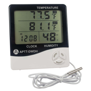 Appli Parts APTT-DWDH Termometro, Reloj e Higrometro -10 C a 50 C (-4 F to 122 F) 10 to 99 RH Appli Parts APTT-DWDH Termometro, Reloj e Higrometro -10 C a 50 C (-4 F to 122 F) 10 to 99 RH