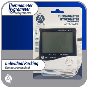 Appli Parts APTT-DWDH Termometro, Reloj e Higrometro -10 C a 50 C (-4 F to 122 F) 10 to 99 RH
