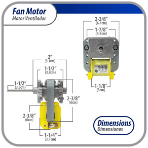 Appli Parts APFM-01W 8 W Motor Ventilador, 115 V, 50/60 Hz, 015 A, 3000 rpm, rotacion CCW, para Evporadores de Refrigeradoras Remplaza tipo Samsung, 01W, NUV-01W, RE-01WQSZE y otros