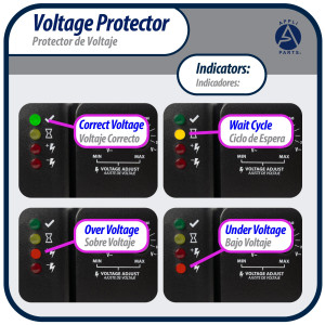 Appli Parts APVP-22BB1-2 Protector de Voltaje 220 V, 1 Ph, 50/60 Hz, 30 A, 3 HP, para Aire Acondicionado y Refrigeracion, tiempo de espera o de reconexion programable Appli Parts APVP-22BB1-2 Protector de Voltaje 220 V, 1 Ph, 50/60 Hz, 30 A, 3 HP, para Aire Acondicionado y Refrigeracion, tiempo de espera o de reconexion programable