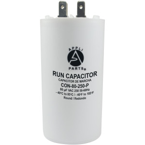 Appli Parts Condensador Capacitor de Marcha 80 Mfd uF (microfaradios) 250VAC CBB60 Cuerpo plastico para bombas de agua y otras aplicaciones Redondo UL E476928 CON-80-250-P
