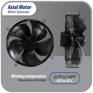 Appli Parts AXF-300-1 Extractor Axial 300 mm (11-3/4 pulg) 110V, 1 ph, 60 Hz, 115W 1550 rpm, Rango Temperatura -30 C a 60 C, incluye aspa y base tipo jaula Appli Parts AXF-300-1 Extractor Axial 300 mm (11-3/4 pulg) 110V, 1 ph, 60 Hz, 115W 1550 rpm, Rango Temperatura -30 C a 60 C, incluye aspa y base tipo jaula