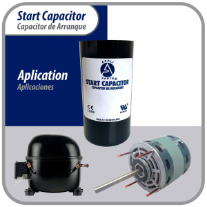 Appli Parts CON-130-110 Capacitor de Arranque 130-156 MFD (microfaradios) uF, 110-125 VAC. Universal para Motores Electricos, condensador de arranque de 3.7 cm de Diametro, 7 cm de Alto