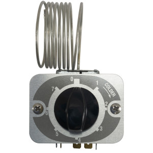 Danfoss 077B7100 Termostato de control Refrigerador comercial 1 puerta 077B7100 077B0967L Cut-in Frio -9.5C Cut-out Frio -18.0C Cut-in Caliente +8.5C Cut-Out Caliente +3.0C Capilar 1200mm
B0