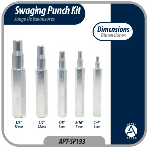 Appli Parts APT-SP193 Juego de Expansores 1/4, 5/16, 3/8, 1/2, 5/8 pulg, para usar en cualquier tubo de metal blando Appli Parts APT-SP193 Juego de Expansores 1/4, 5/16, 3/8, 1/2, 5/8 pulg, para usar en cualquier tubo de metal blando