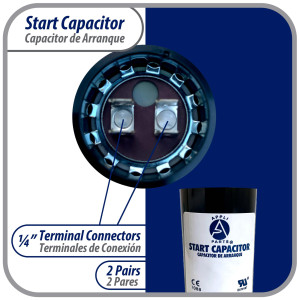 Appli Parts Condensador Capacitor Arranque 100-120 Mfd (microfaradios) uF 110-125 VAC remplazo universal para motores electricos de distintas aplicaciones 3.7cm Diametro 7cm Alto CON-100-110
 Appli Parts Condensador Capacitor Arranque 100-120 Mfd (microfaradios) uF 110-125 VAC remplazo universal para motores electricos de distintas aplicaciones 3.7cm Diametro 7cm Alto CON-100-110