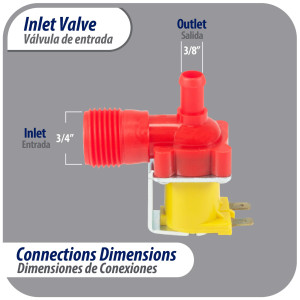 Appli Parts APIV-1111 Valvula Solenoide Sencilla 120 V para Refrigerador y Fabricador de Hielo, 50/60 Hz, Conexion de entrada 3/4 pulg NPT y salida 1/4 pulg Appli Parts APIV-1111 Valvula Solenoide Sencilla 120 V para Refrigerador y Fabricador de Hielo, 50/60 Hz, Conexion de entrada 3/4 pulg NPT y salida 1/4 pulg