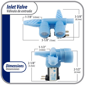 Appli Parts APIV-2112 Valvula de entrada de agua para lavadoras 2 Entradas de 3/4 NPT y 1 Salida 1/2 conexion rapida 110-120V 50/60Hz remplazo universal para lavadoras GE WH13X10024 y otras marcas Appli Parts APIV-2112 Valvula de entrada de agua para lavadoras 2 Entradas de 3/4 NPT y 1 Salida 1/2 conexion rapida 110-120V 50/60Hz remplazo universal para lavadoras GE WH13X10024 y otras marcas