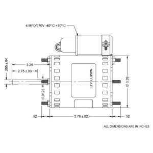 US Motor 9721 1/12 1/20Hp 1550 rpm, 4 poles, 1 shaft, OAO Enclosure, 3.3 diameter, Reversible, 115V-230V/50-60Hz/1Ph 9721 K033DGV1434014B 9.45cm carcaza, 8.12cm eje
 US Motor 9721 1/12 1/20Hp 1550 rpm, 4 poles, 1 shaft, OAO Enclosure, 3.3 diameter, Reversible, 115V-230V/50-60Hz/1Ph 9721 K033DGV1434014B 9.45cm carcaza, 8.12cm eje