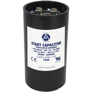 Appli Parts Condensador Capacitor Arranque 540-648 Mfd (microfaradios) uF 110-125 VAC remplazo universal para motores electricos de distintas aplicaciones 4.6cm Diametro 8.6cm Alto CON-540-110
 Appli Parts Condensador Capacitor Arranque 540-648 Mfd (microfaradios) uF 110-125 VAC remplazo universal para motores electricos de distintas aplicaciones 4.6cm Diametro 8.6cm Alto CON-540-110
