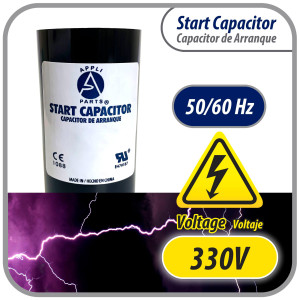 Appli Parts Condensador Capacitor Arranque 124-149 Mfd (microfaradios) uF 330 VAC remplazo universal para motores electricos de distintas aplicaciones 3.7cm Diametro 8.6cm Alto CON-124-330
 Appli Parts Condensador Capacitor Arranque 124-149 Mfd (microfaradios) uF 330 VAC remplazo universal para motores electricos de distintas aplicaciones 3.7cm Diametro 8.6cm Alto CON-124-330