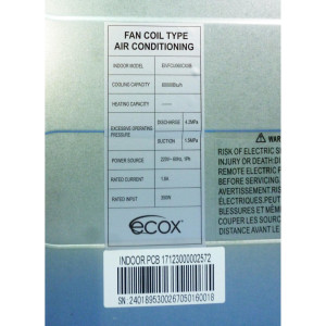 Fan Coil 60.000btu R410 230v/60hz/1ph Ecox Inverter Eivfcu060cxxb (Solo Con Eivcu060cxxb)