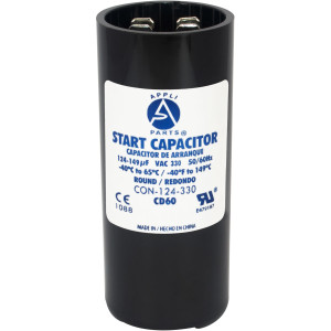 Appli Parts Condensador Capacitor Arranque 124-149 Mfd (microfaradios) uF 330 VAC remplazo universal para motores electricos de distintas aplicaciones 3.7cm Diametro 8.6cm Alto CON-124-330
 Appli Parts Condensador Capacitor Arranque 124-149 Mfd (microfaradios) uF 330 VAC remplazo universal para motores electricos de distintas aplicaciones 3.7cm Diametro 8.6cm Alto CON-124-330