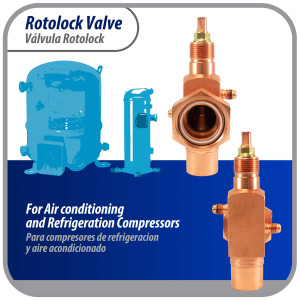 Appli Parts APRV-VA02 Valvula Rotolock V02 1-3/4 pulg x 1-1/8 pulg Soldable con puertos de acceso de 1/4 pulg Universal para sistemas de refrigeracion y aire acondicionado Appli Parts APRV-VA02 Valvula Rotolock V02 1-3/4 pulg x 1-1/8 pulg Soldable con puertos de acceso de 1/4 pulg Universal para sistemas de refrigeracion y aire acondicionado