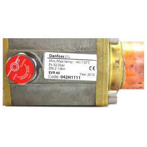 Danfoss 042H1111 Valvula Solenoide 2-1/8 pulg, EVR 40, Soldable, Solo Cuerpo Danfoss 042H1111 Valvula Solenoide 2-1/8 pulg, EVR 40, Soldable, Solo Cuerpo