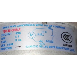 Motor A.A. Condensador YDK48-6HB(A) YKT-48-6-9 RoHS 48w 230v/60hz 202400410513 11002012001214
Sirve: ecox MOU-18CR Motor A.A. Condensador YDK48-6HB(A) YKT-48-6-9 RoHS 48w 230v/60hz 202400410513 11002012001214
Sirve: ecox MOU-18CR