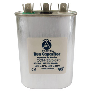 Appli Parts Condensador Capacitor de Marcha 35+5 Mfd uF (microfaradios) 370VAC CBB65 Universal Aire acondicionado y otras aplicaciones Ovalado UL E476928 CON-35/5-370
 Appli Parts Condensador Capacitor de Marcha 35+5 Mfd uF (microfaradios) 370VAC CBB65 Universal Aire acondicionado y otras aplicaciones Ovalado UL E476928 CON-35/5-370