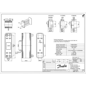 Danfoss 021B2055 Intercambiador de Calor 1 Ton B3-030-10-3.0-HQ 1 TR